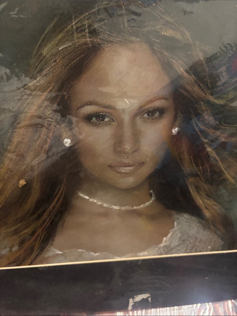 Portrait Wall Art Print in Brown and Gold Tones
